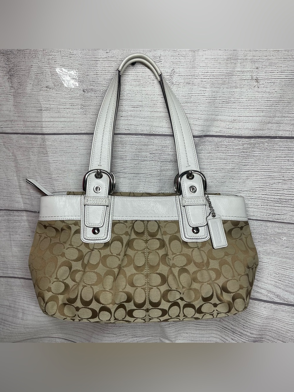 Coach Soho Signature Brown Canvas F13742 Y2K Vintage Shoulder Bag